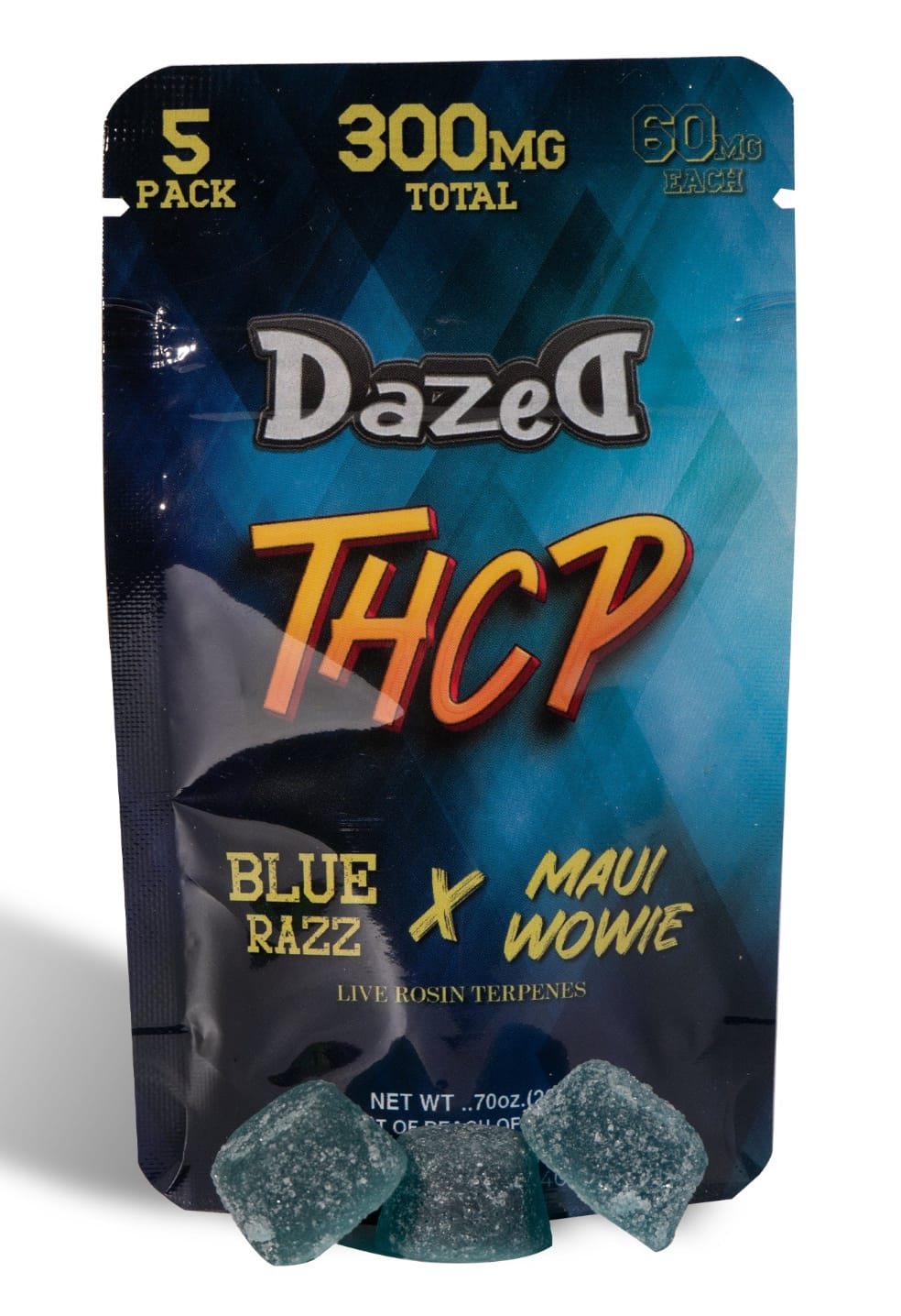 Dazed THC-P 60mg Gummies Blue Razz Closeout