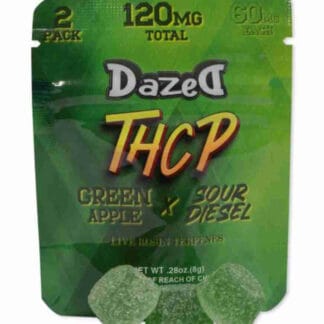 Dazed THC-P 60mg 2pk Gummies Green Apple Closeout