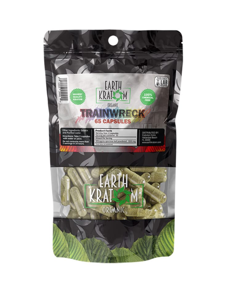kratom capsules, trainwreck strain, earth kratom