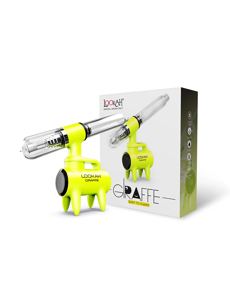 lookah giraffe nectar collector, smoking accessory, neon yellow