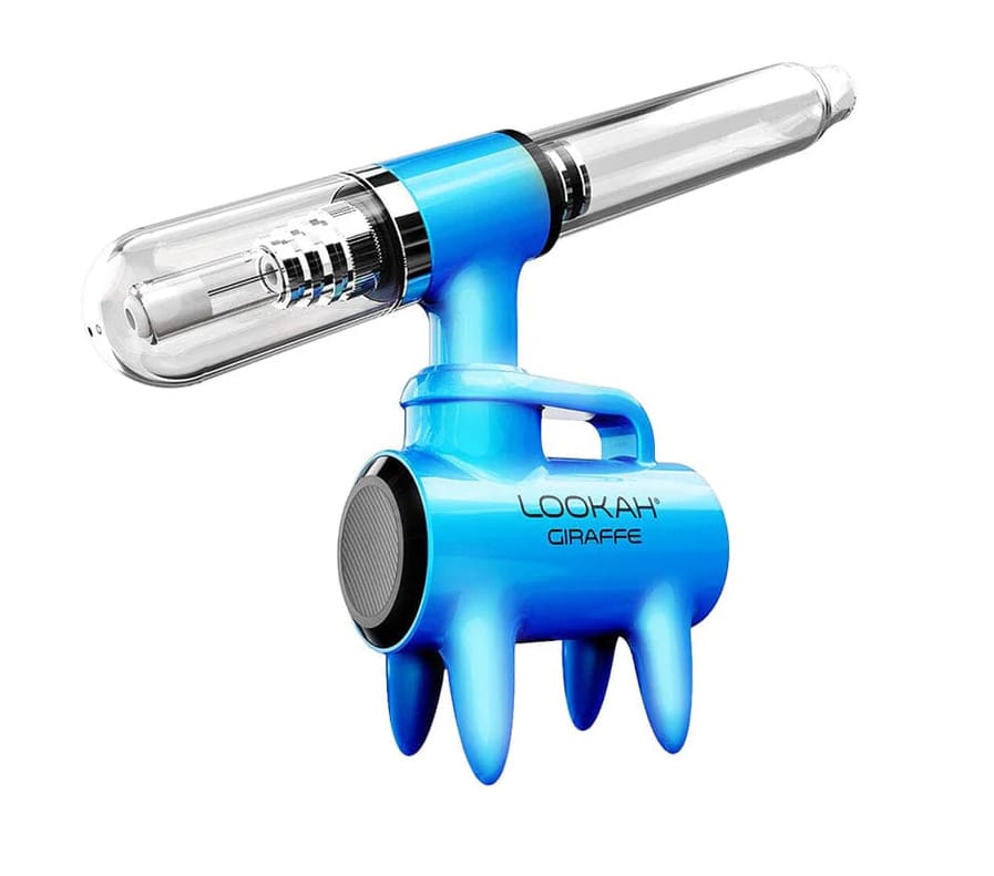 Lookah Giraffe Blue – desktop electric nectar collector with quartz coil and glass mouthpiece.