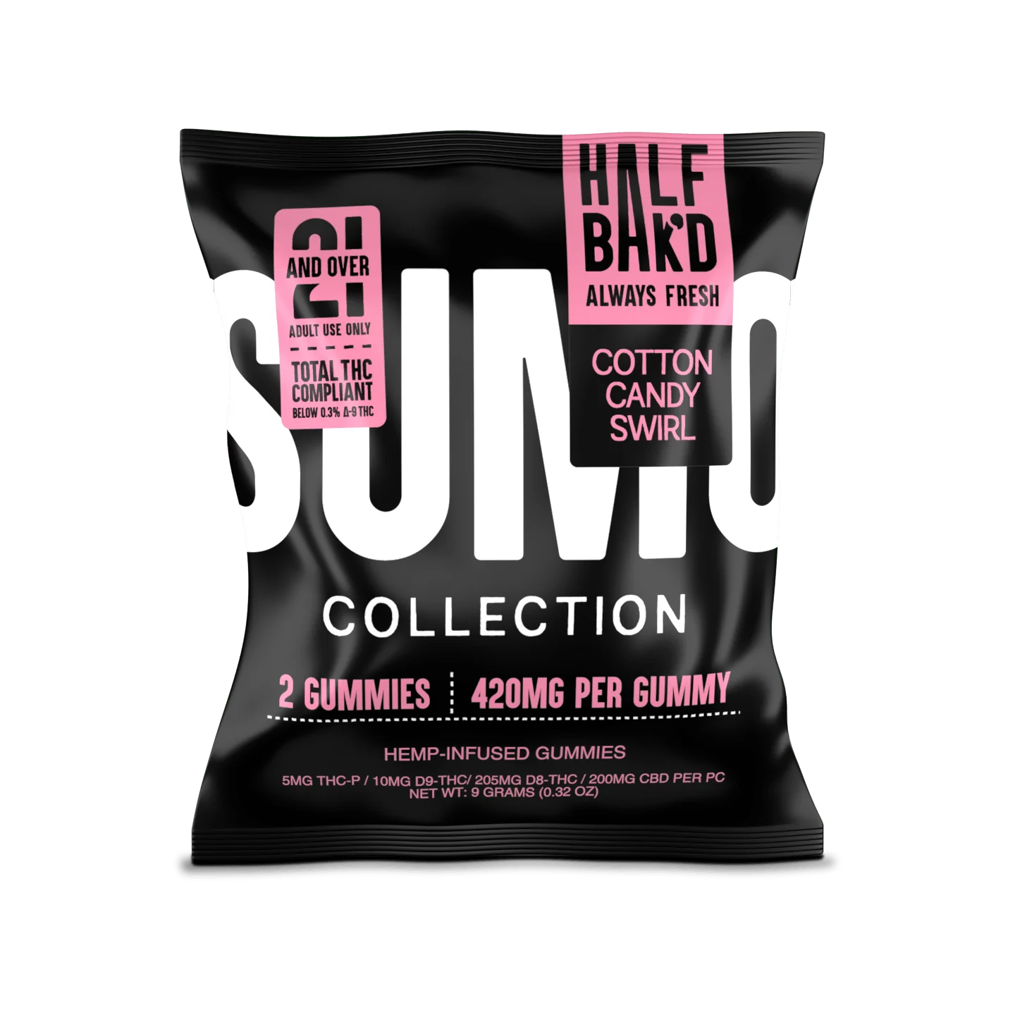 Half Bak'd Sumo Gummies 2 Pk Cotton Candy Swirl