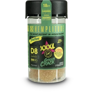 Hemplitude D8 Gummy 5400mg Green Crack 18CT