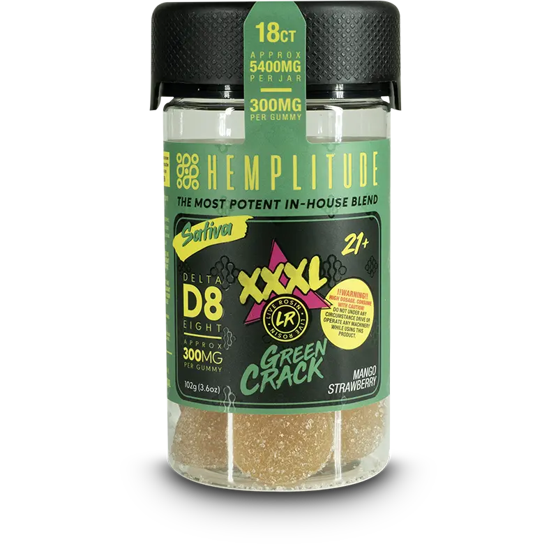 Hemplitude D8 Gummy 5400mg Green Crack 18CT