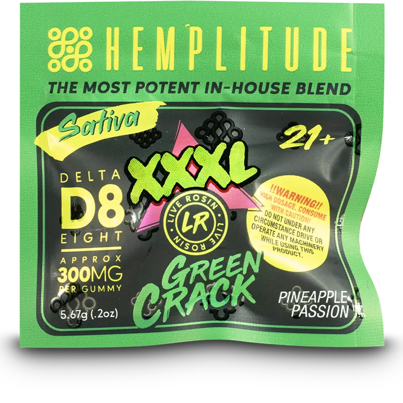 Hemplitude D8 Gummy 300MG Green Crack