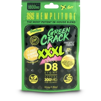 Hemplitude D8 Gummy 1800MG Green Crack 6CT