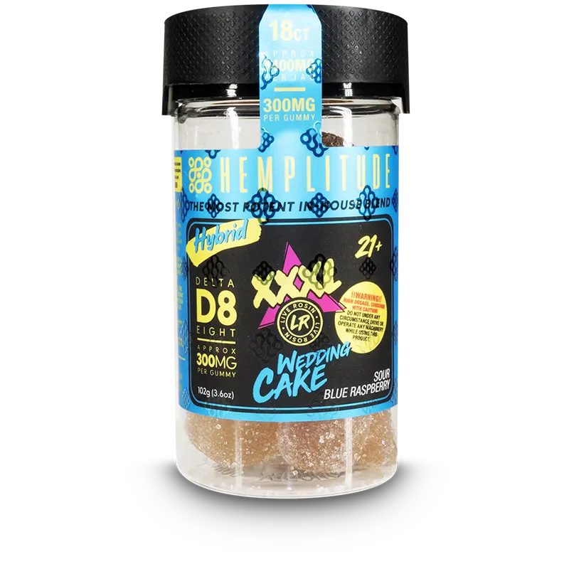 delta 8 gummies, wedding cake, hemplitude