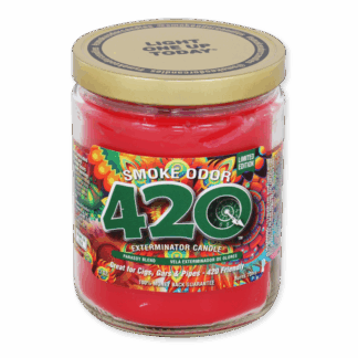 Smoke Odor Exterminator Candle 420 – mellow herbal enzyme candle for smoke, pet, and household odors.