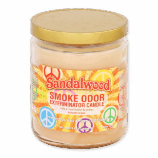 Smoke Odor Exterminator Candle Sandalwood – earthy warm enzyme candle for smoke, pet, and household odors.