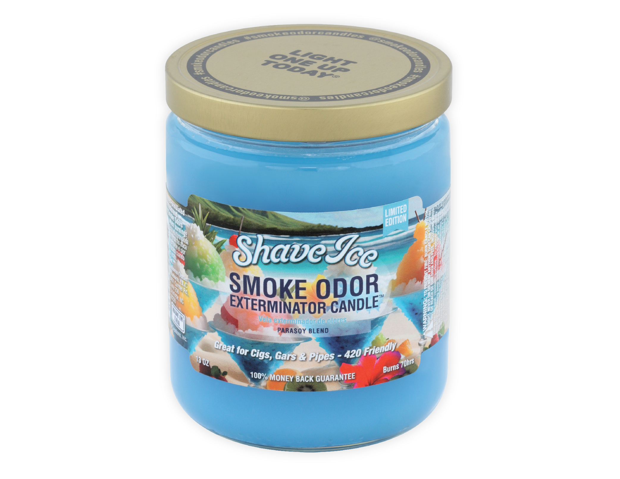 Smoke Odor Exterminator Candle Bermuda Beach – fresh tropical beach-scented enzyme candle for smoke, pet, and household odors.