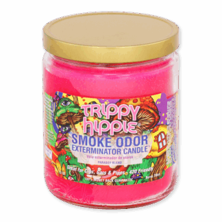 Smoke Odor Exterminator Candle Trippy Hippie – earthy floral incense enzyme candle for smoke, pet, and household odors.