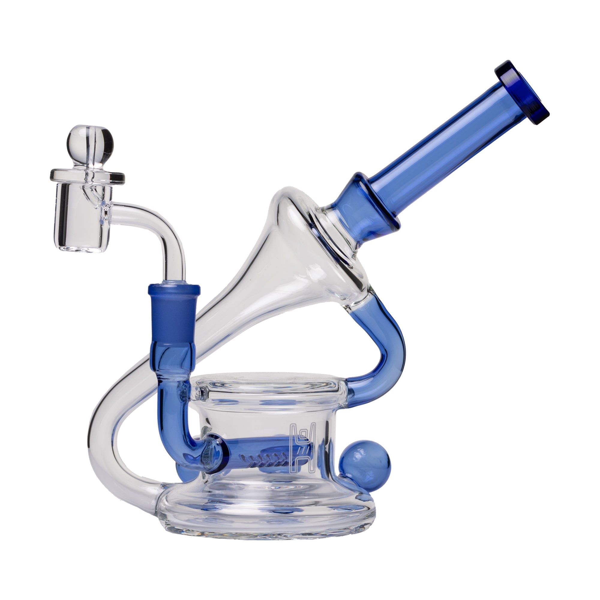 Human Grade 7.5" Recycler 45 (Triple Marble) Glass Rig