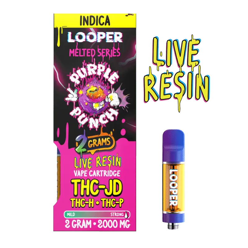 purple punch thc-jd cartridge, looper indica live resin