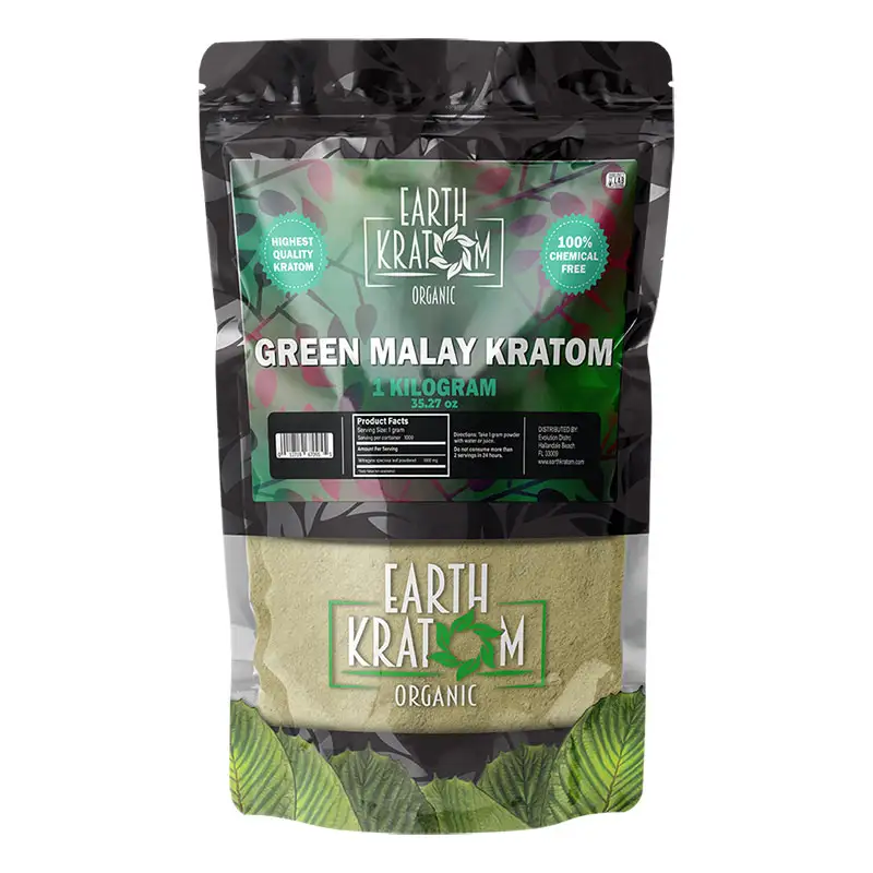kilo of kratom, green malay strain, earth kratom brand