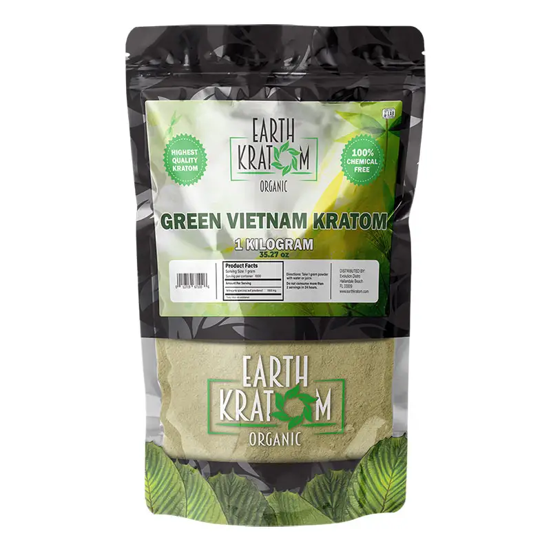 earth kratom 1 kilo of green vietnam kratom powder