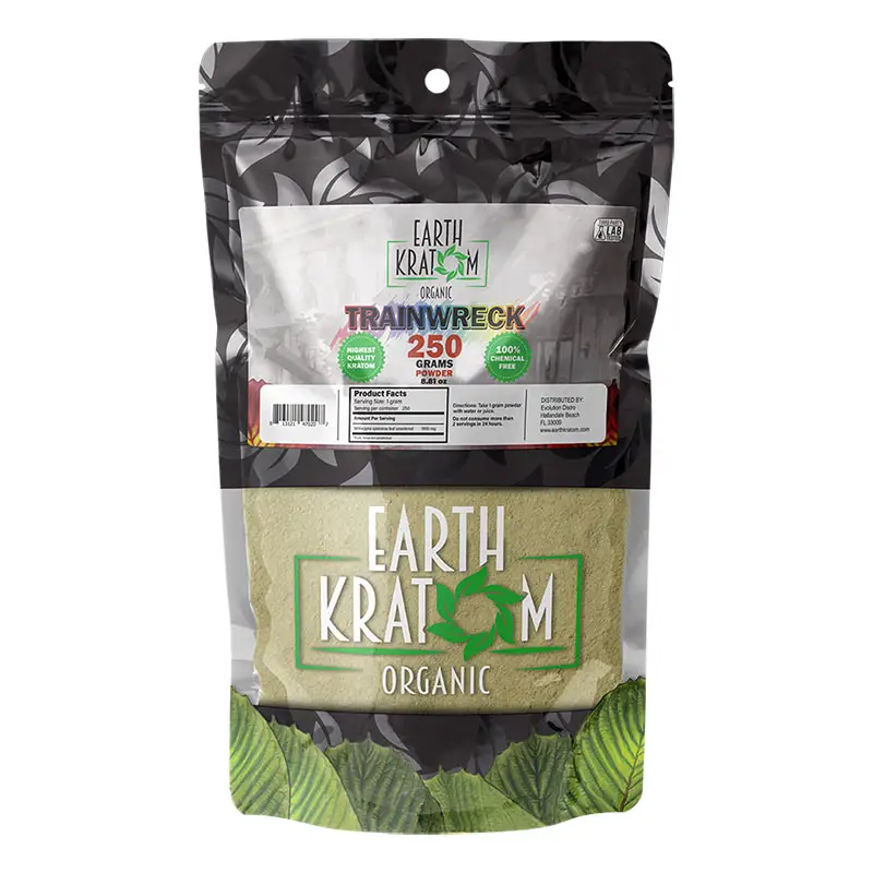 250g trainwreck kratom powder by earth kratom